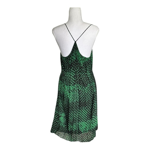 Theory - Black & Green Spotted Sleeveless Silk Sheath Dress Sz M - Picture 4 of 9